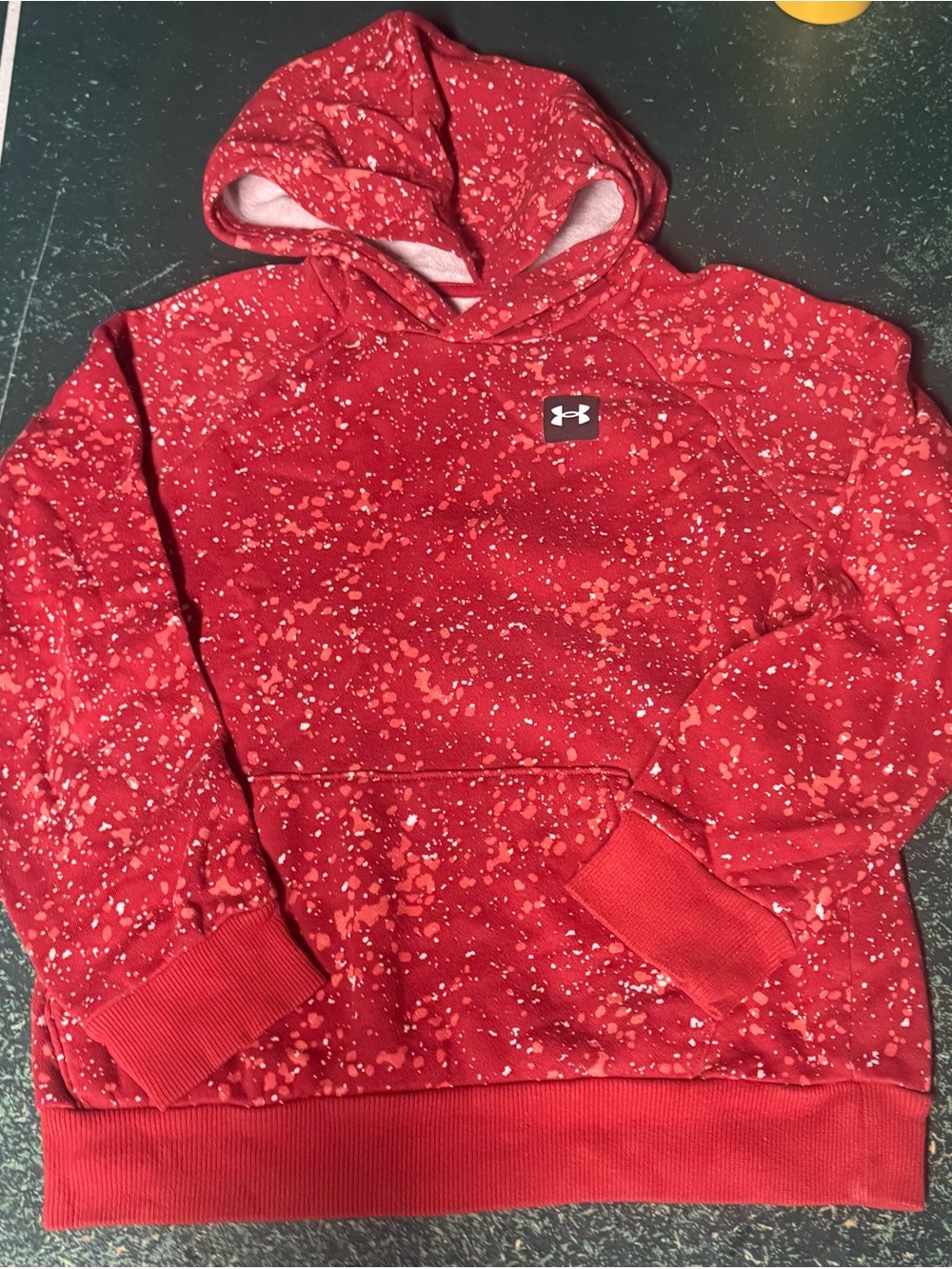 Youth UnderArmour Red Splatter Hoodie - Kids Medium